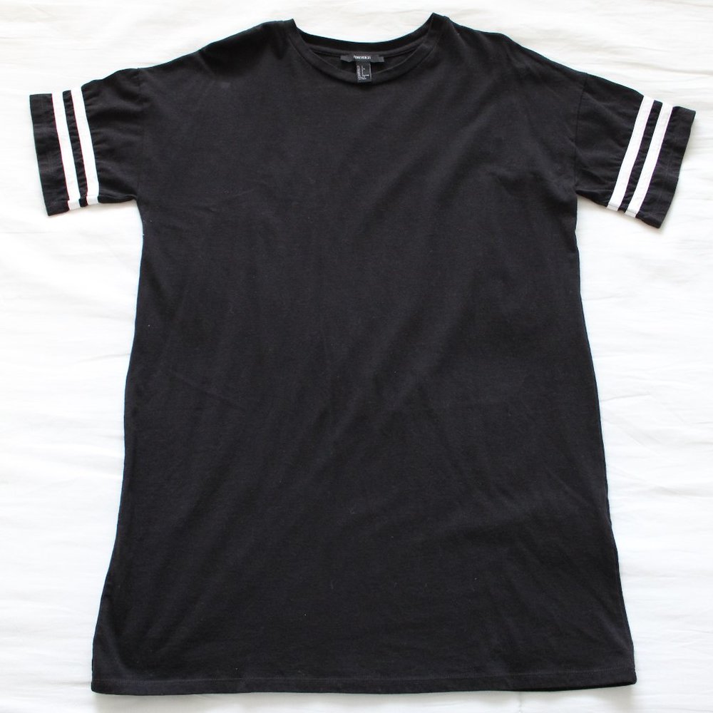 Jersey Striped Short-Sleeve T-Shirt Dress